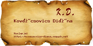 Kovácsovics Diána névjegykártya